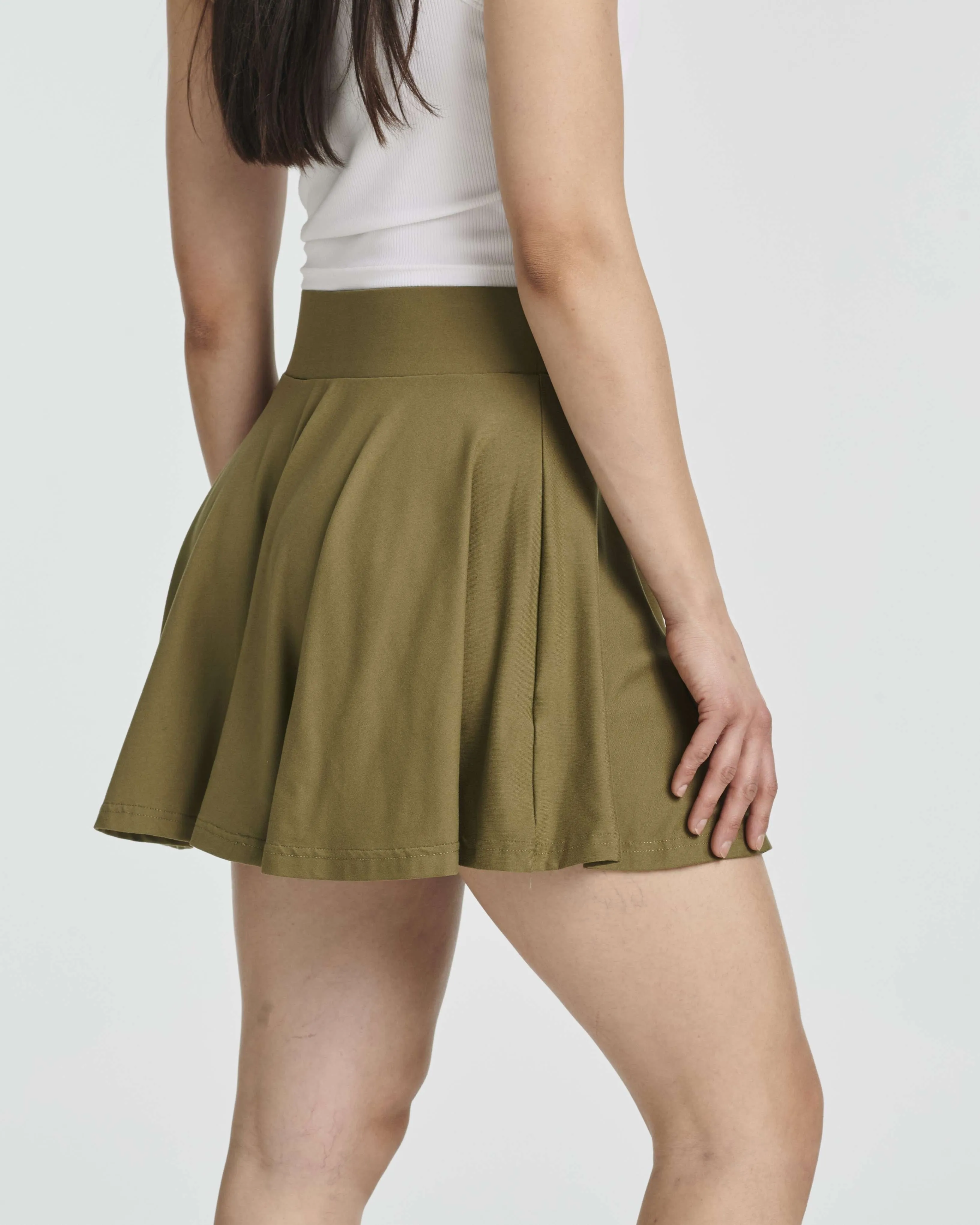 4 Pack: Women's Soft Casual Pleated Mini Skirt (Available in Plus Size)