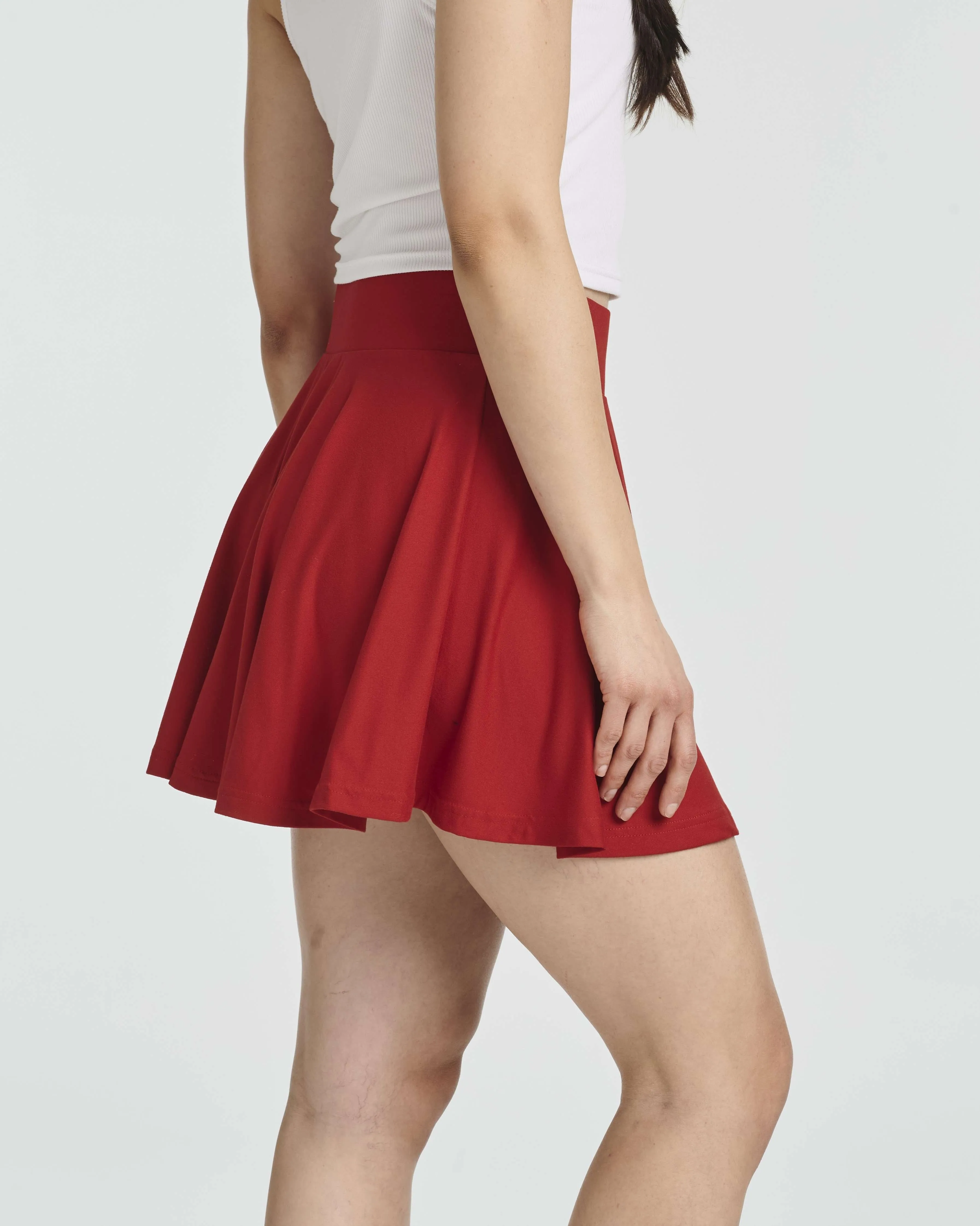 4 Pack: Women's Soft Casual Pleated Mini Skirt (Available in Plus Size)