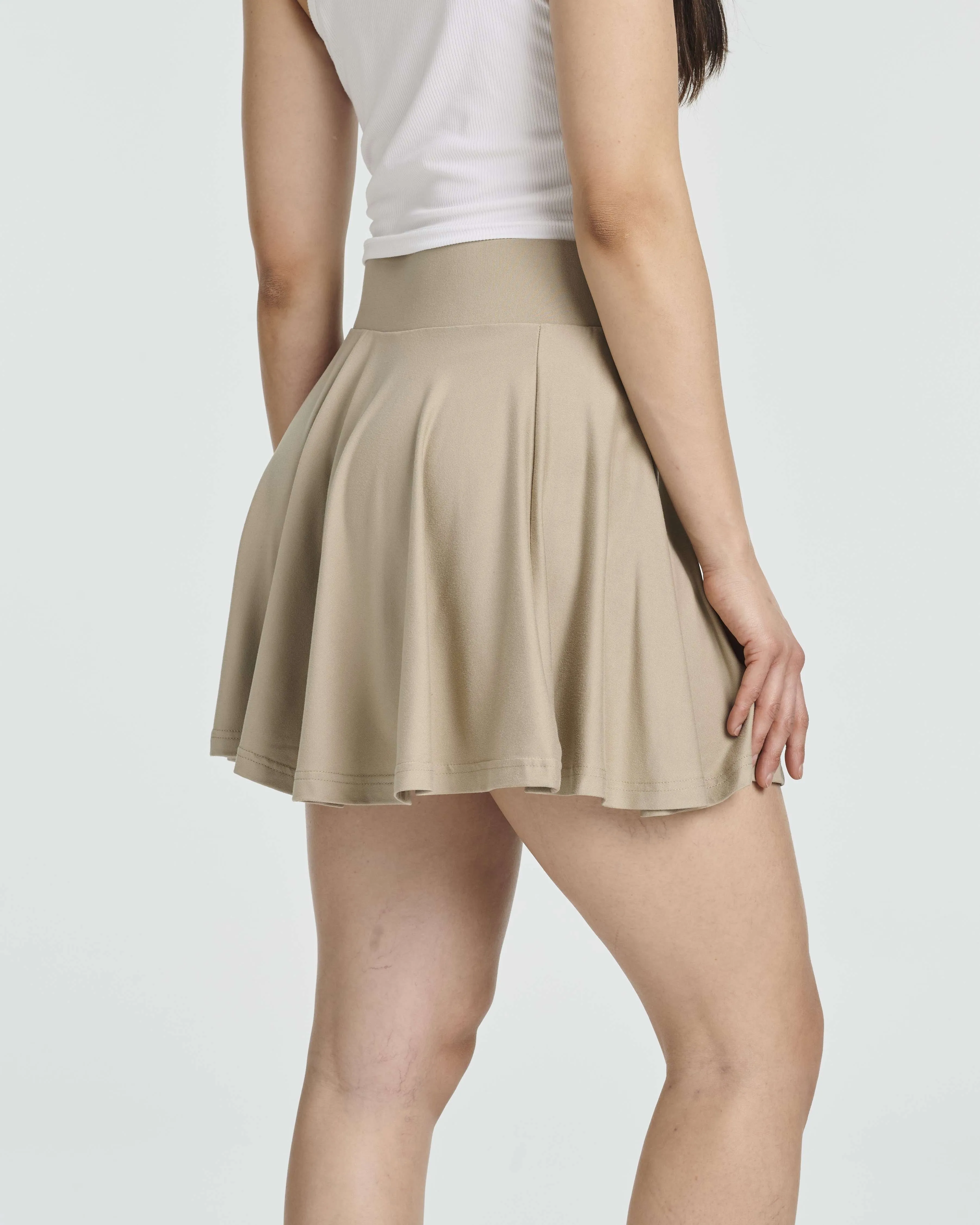 4 Pack: Women's Soft Casual Pleated Mini Skirt (Available in Plus Size)