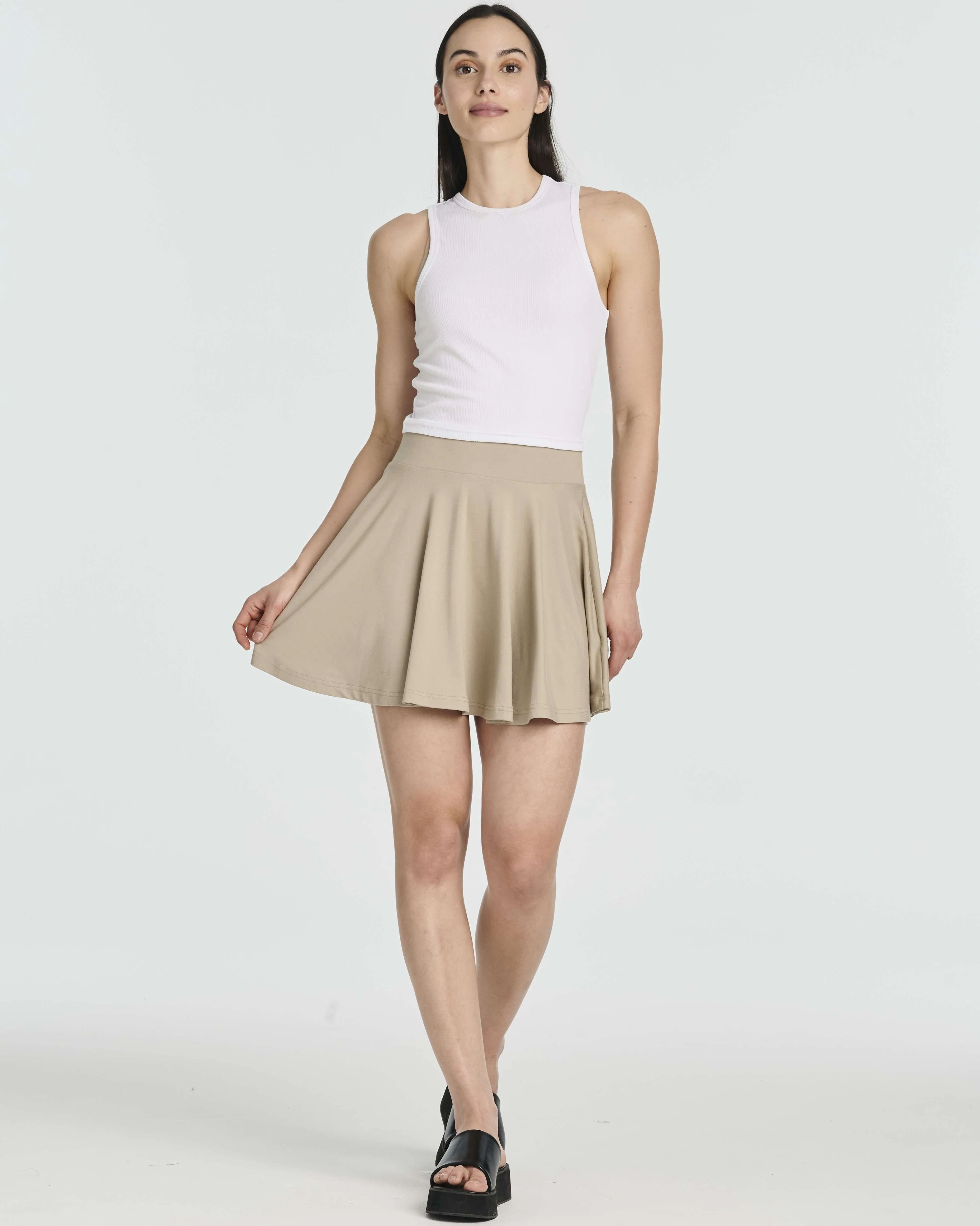 4 Pack: Women's Soft Casual Pleated Mini Skirt (Available in Plus Size)