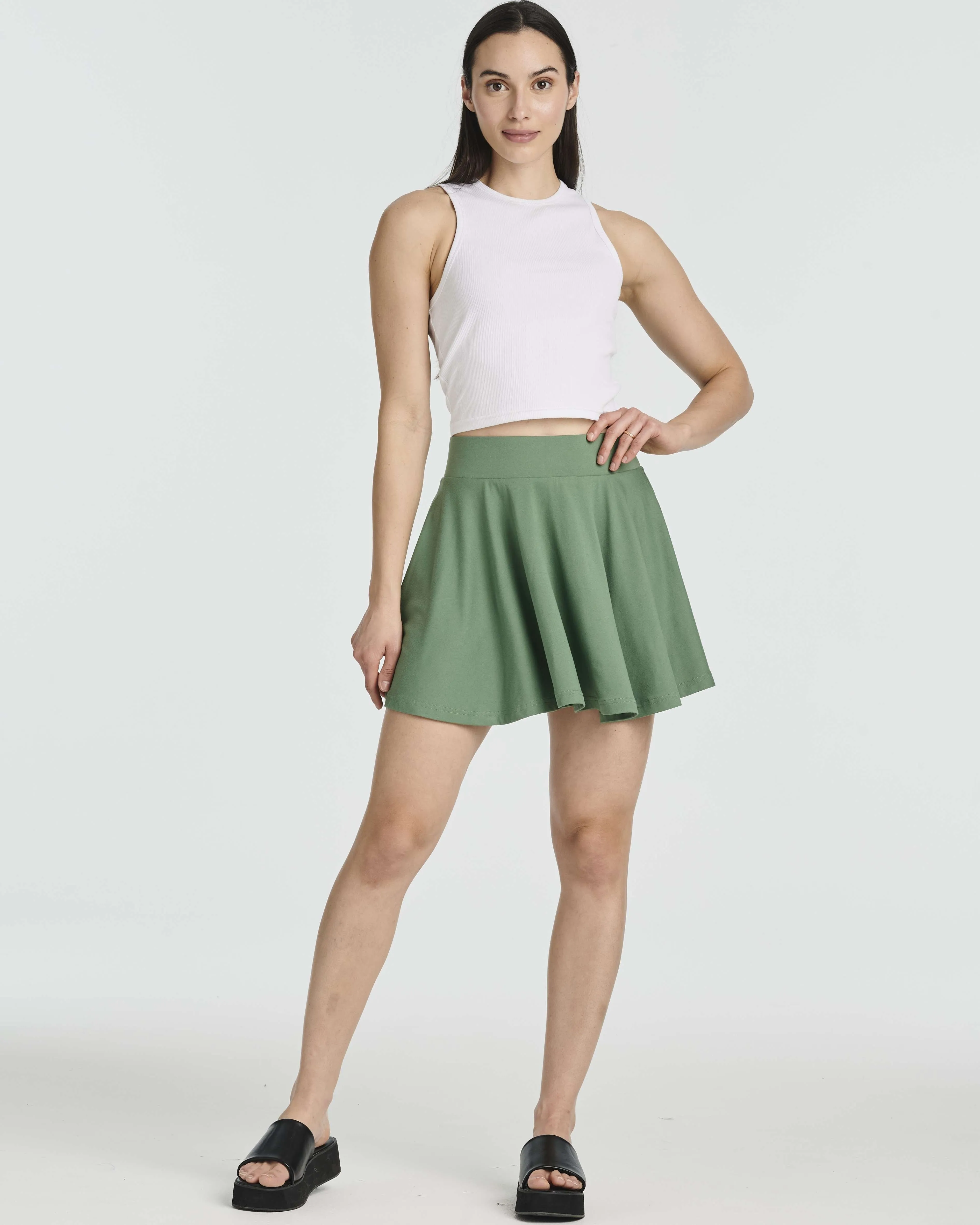4 Pack: Women's Soft Casual Pleated Mini Skirt (Available in Plus Size)