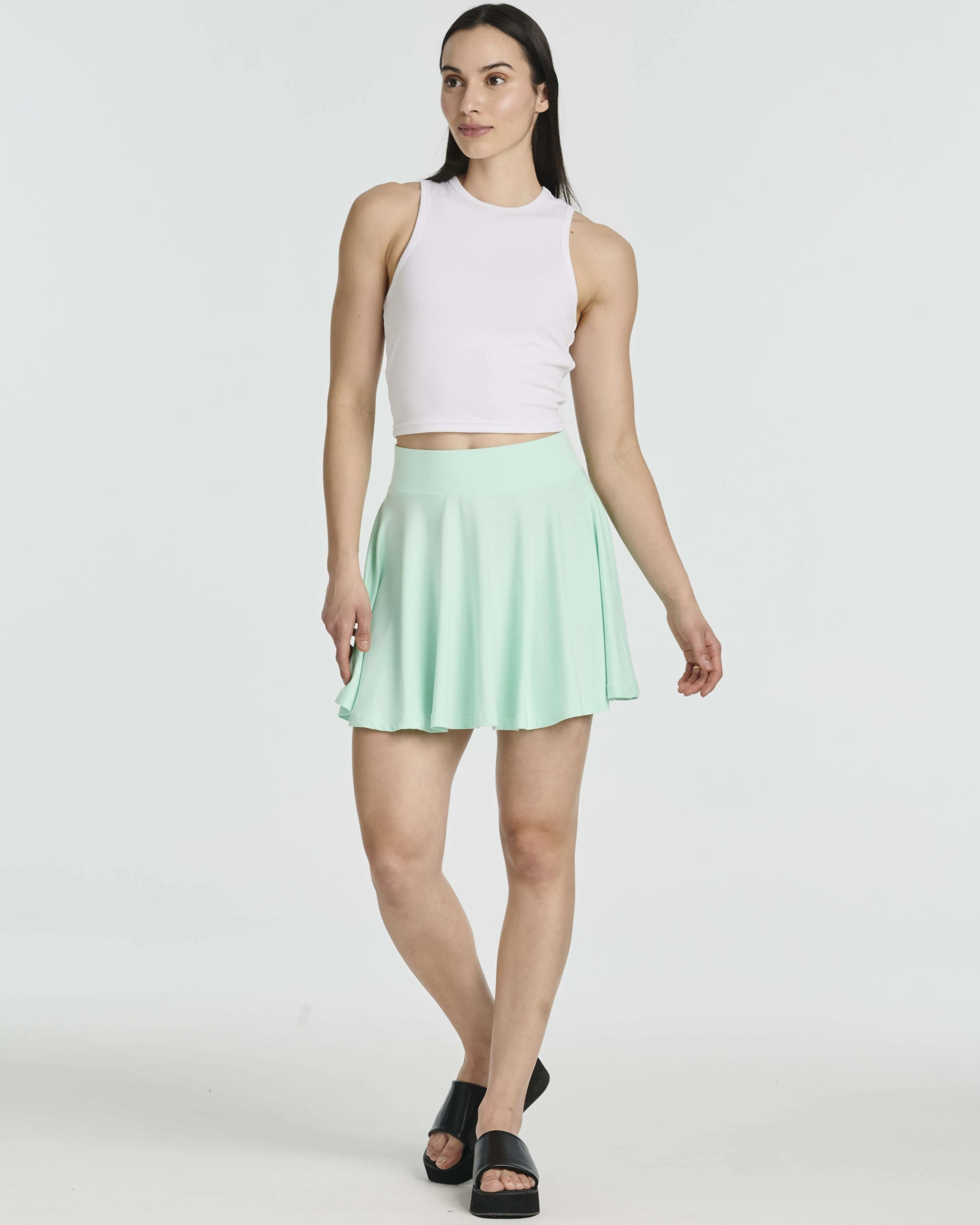 4 Pack: Women's Soft Casual Pleated Mini Skirt (Available in Plus Size)