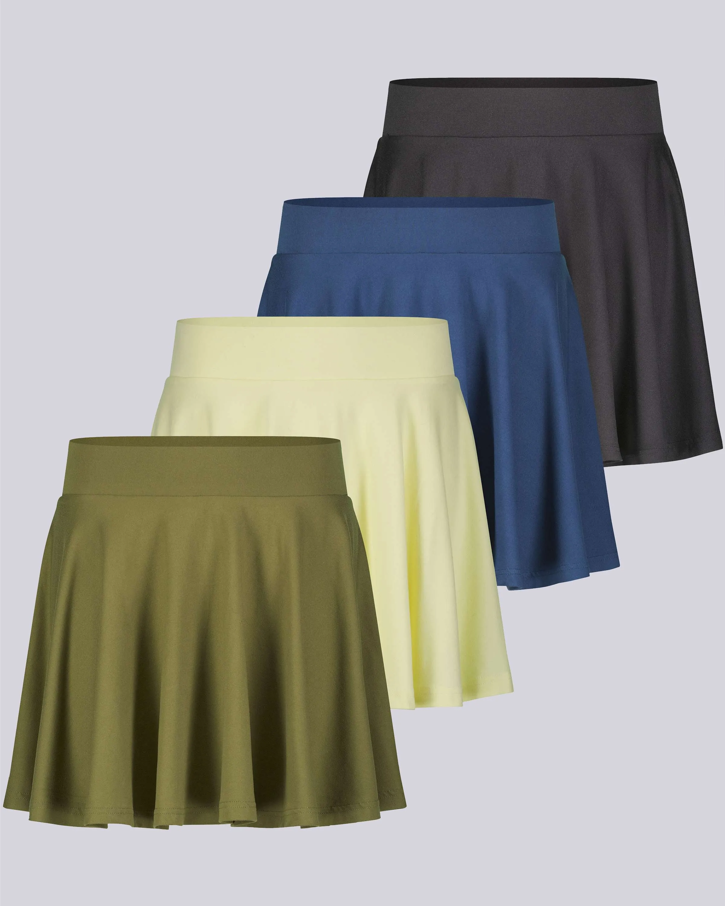 4 Pack: Women's Soft Casual Pleated Mini Skirt (Available in Plus Size)