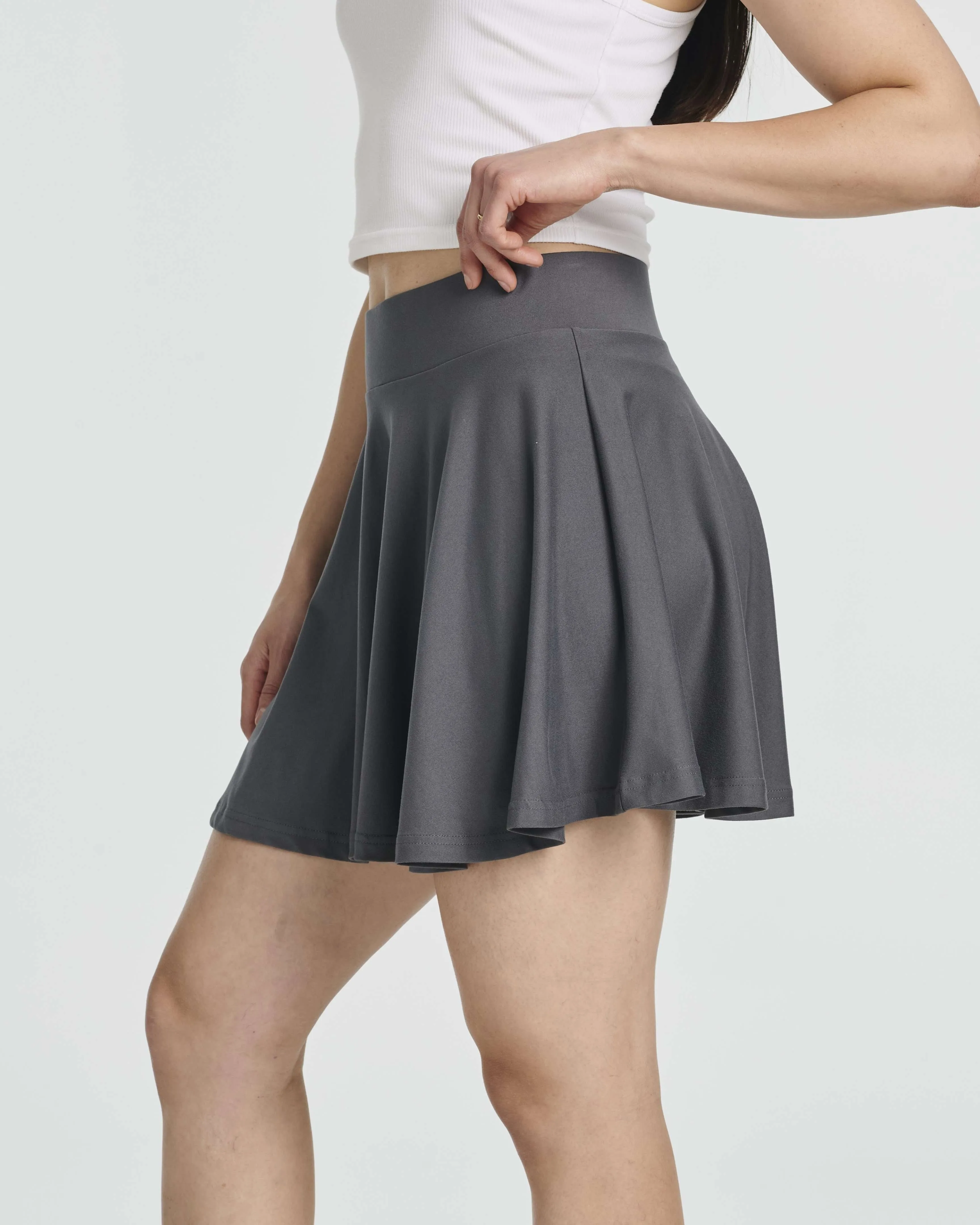 4 Pack: Women's Soft Casual Pleated Mini Skirt (Available in Plus Size)