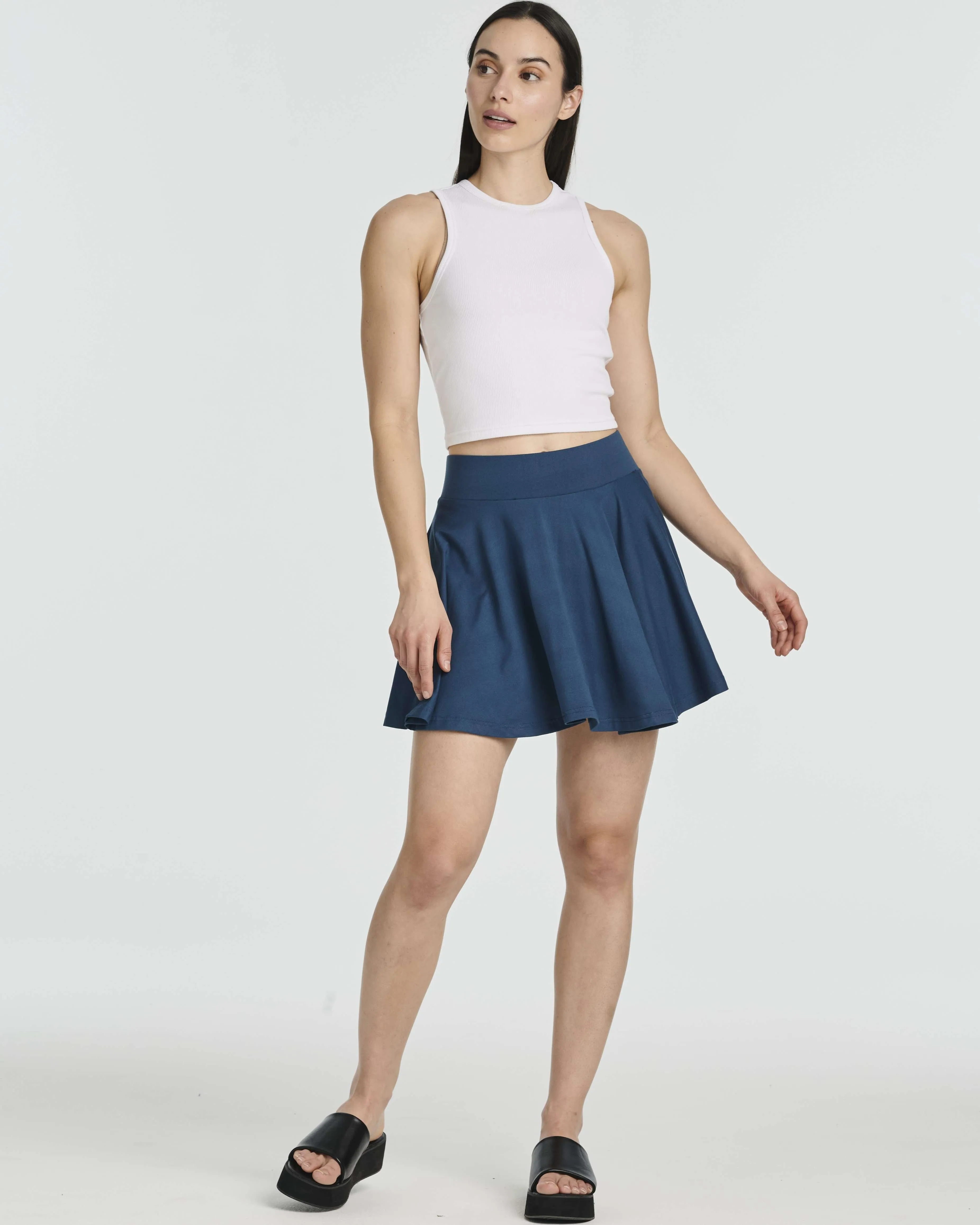 4 Pack: Women's Soft Casual Pleated Mini Skirt (Available in Plus Size)