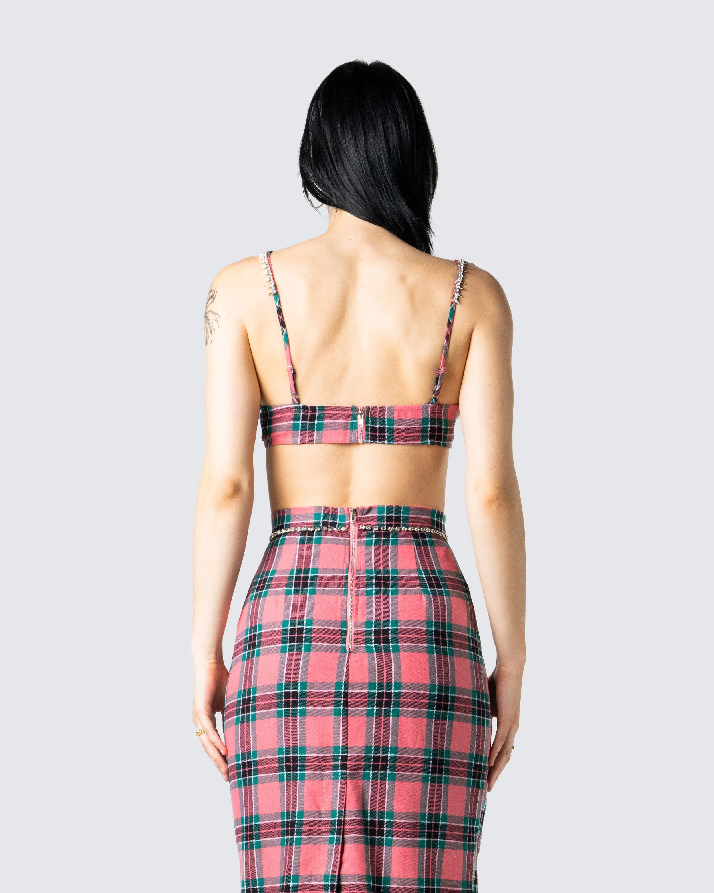 Amanda Multi Plaid Crop Top