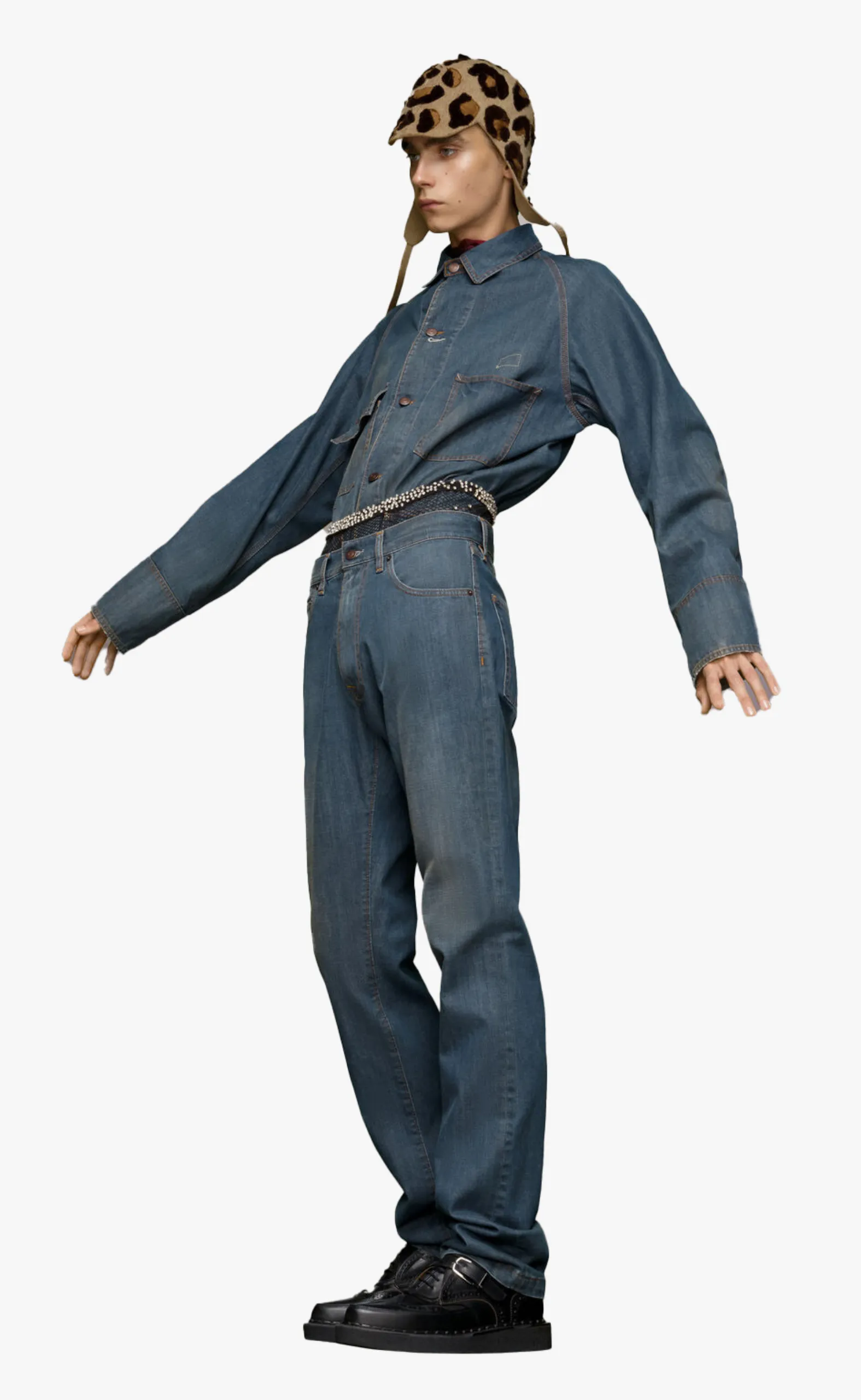 AMERICANA WASH TURN-UP VINTAGE BLUE JEANS