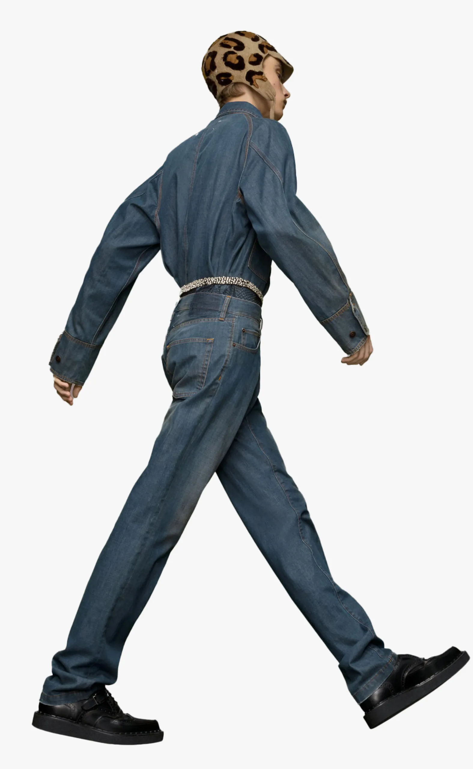 AMERICANA WASH TURN-UP VINTAGE BLUE JEANS