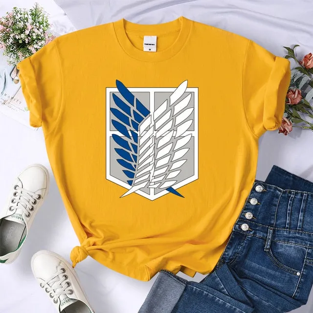 Amy Fashion - Crew Neck Fashion Print T-shirt