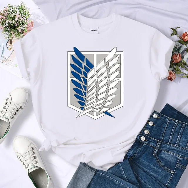 Amy Fashion - Crew Neck Fashion Print T-shirt