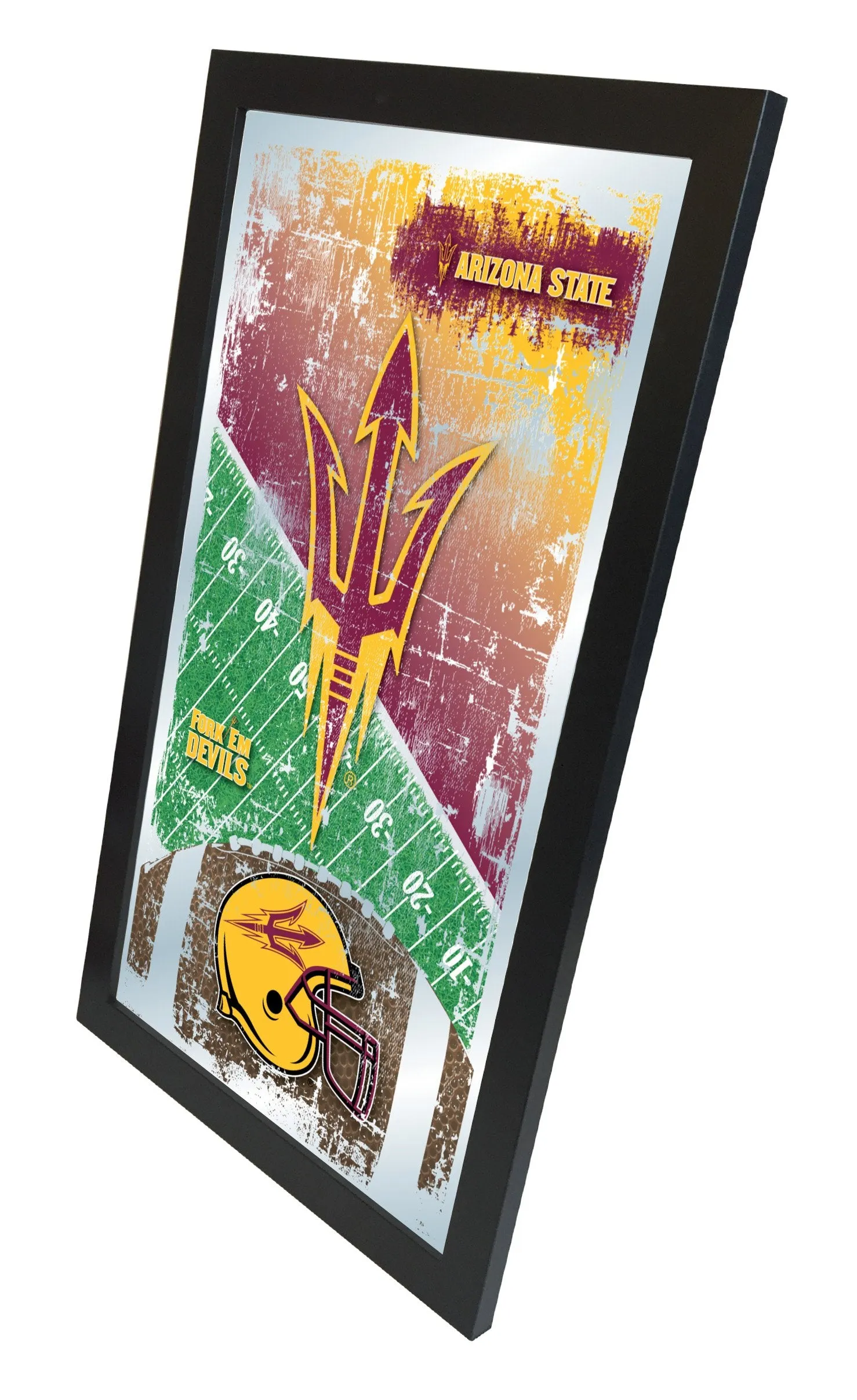 Arizona State Sun Devils HBS Football Framed Hanging Glass Wall Mirror (26"x15")