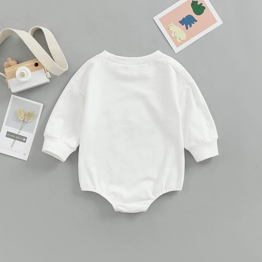 Autumn Solid Color Baby Cartoon Dinosaur Embroidered Romper Wholesale Baby Clothes