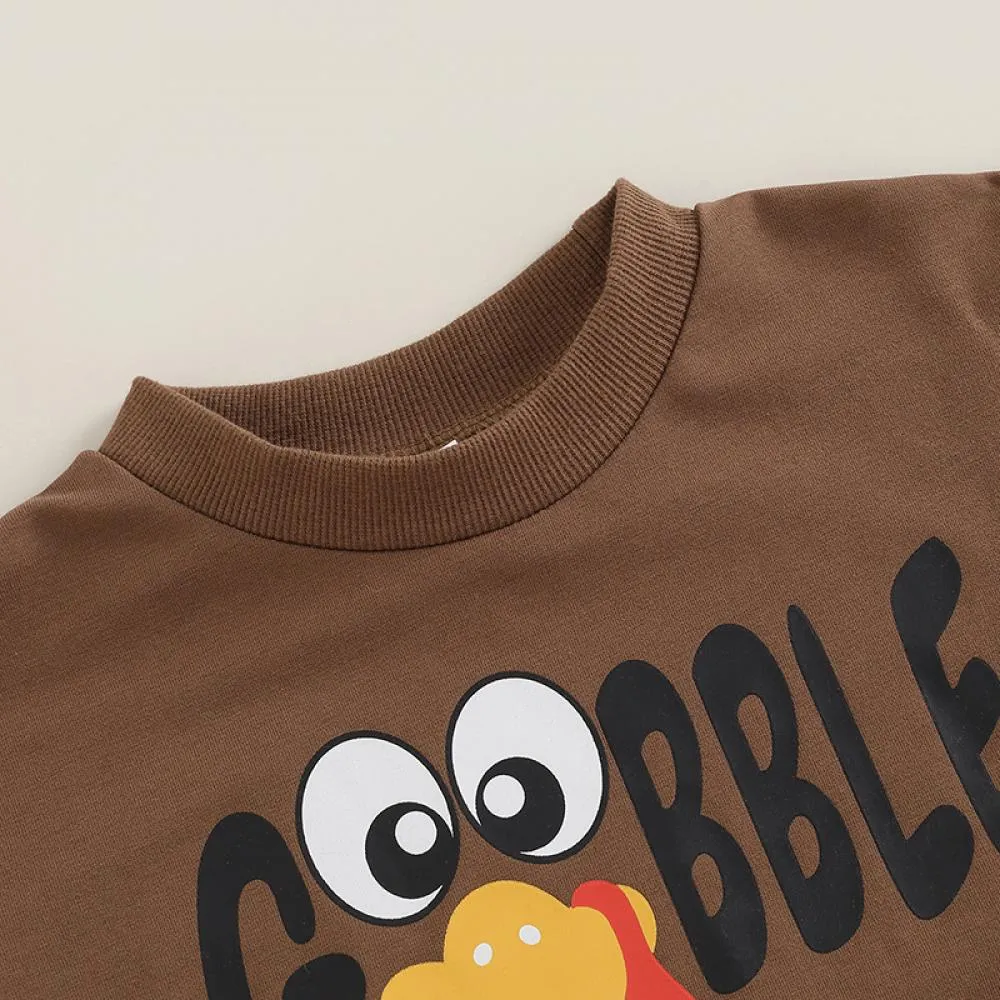 Autumn Thanksgiving Cartoon Letter Printed Baby Romper Wholesale