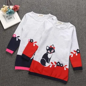 Autumn Toddler Girls Cartoon Print Dress Wholesale Girls Dress