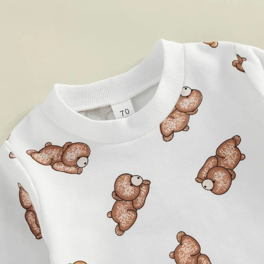 Autumn Winter Sweater Suit Baby Cartoon Bear Suit Wholesale Baby Children Clothes