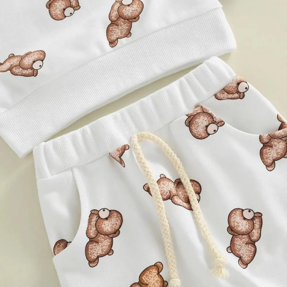 Autumn Winter Sweater Suit Baby Cartoon Bear Suit Wholesale Baby Children Clothes