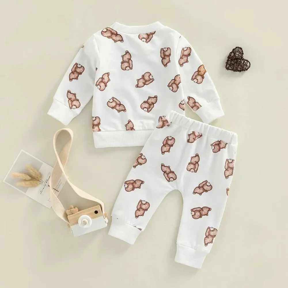 Autumn Winter Sweater Suit Baby Cartoon Bear Suit Wholesale Baby Children Clothes
