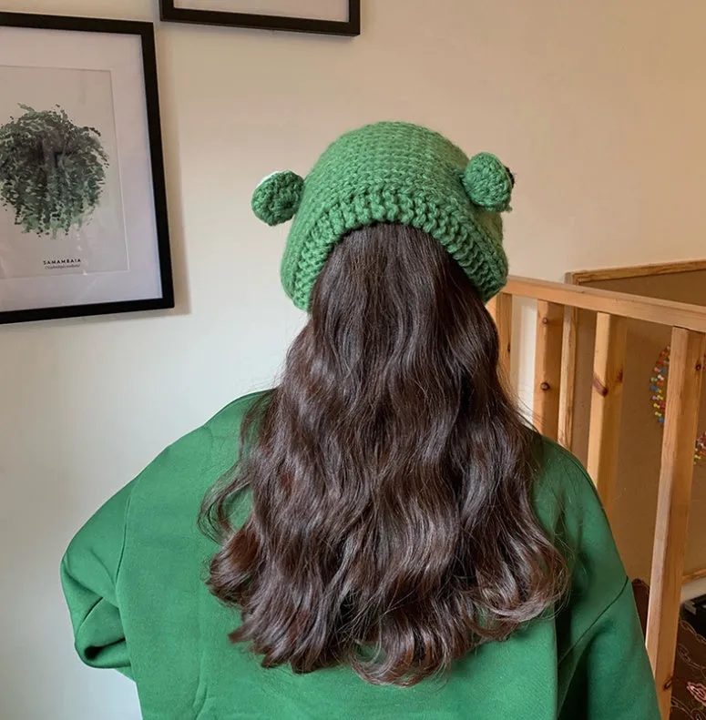 Big Eyes Frog Woollen Cap