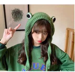 Big Eyes Frog Woollen Cap