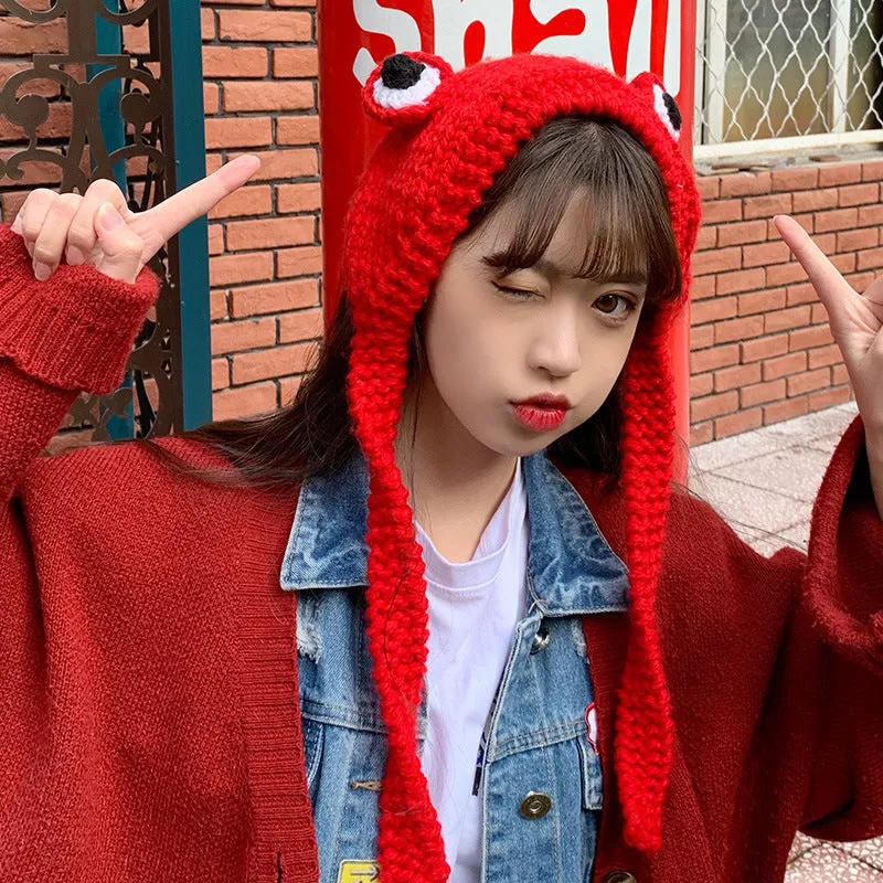 Big Eyes Frog Woollen Cap