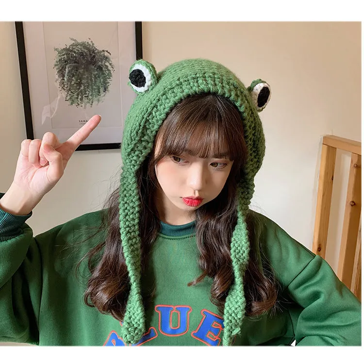 Big Eyes Frog Woollen Cap