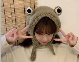 Big Eyes Frog Woollen Cap