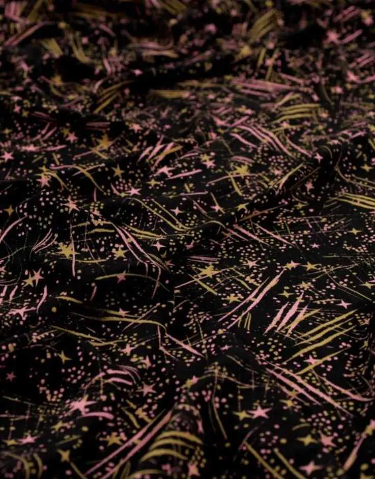 Black Celeste Viscose Crepe Fabric