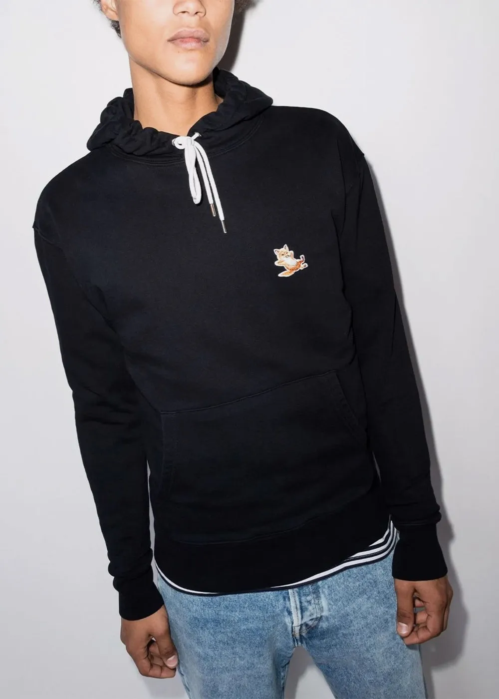 Black Chillax Fox Patch Classic Hoodie