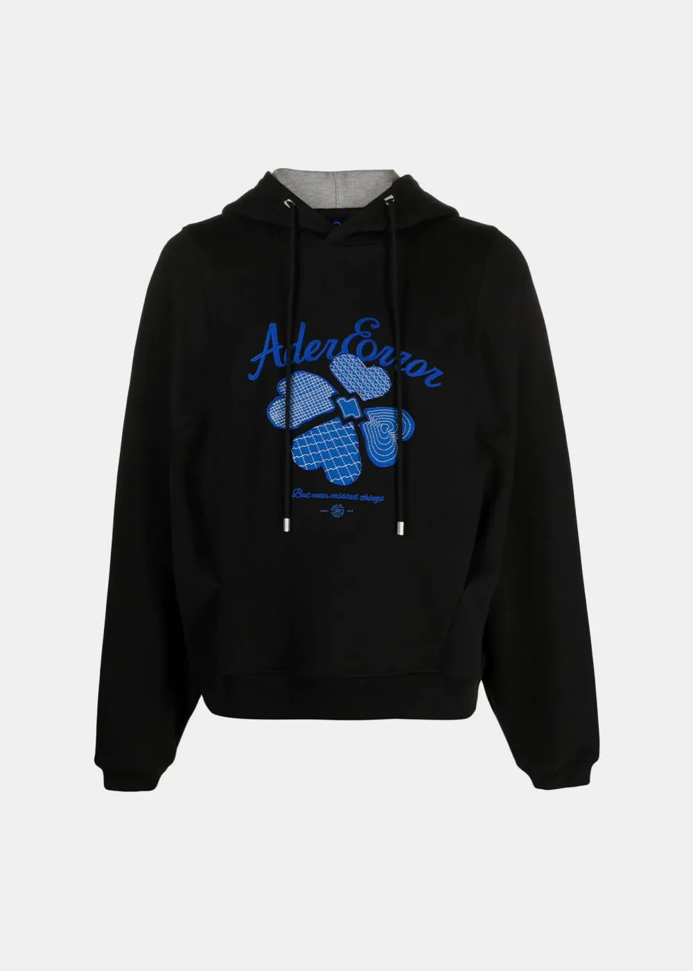 Black Embroidered-Logo Hoodie