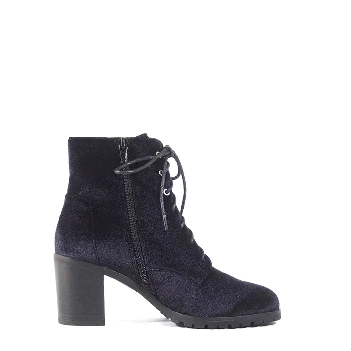 Black Velvet Timothy Lace-Up Ankle Boot by Chelsea Crew