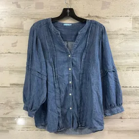 Blouse Long Sleeve By J Mclaughlin In Blue Denim, Size: L