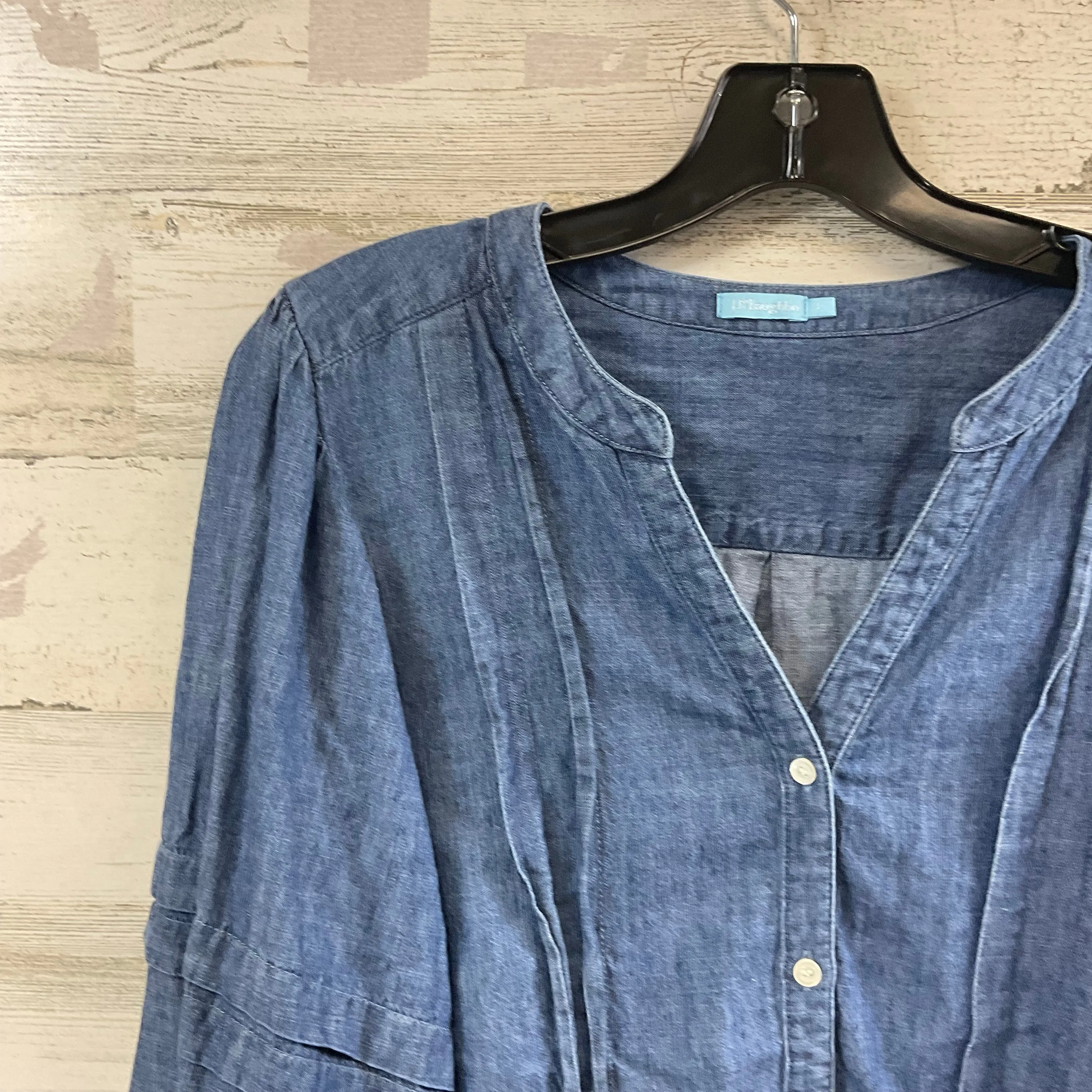 Blouse Long Sleeve By J Mclaughlin In Blue Denim, Size: L