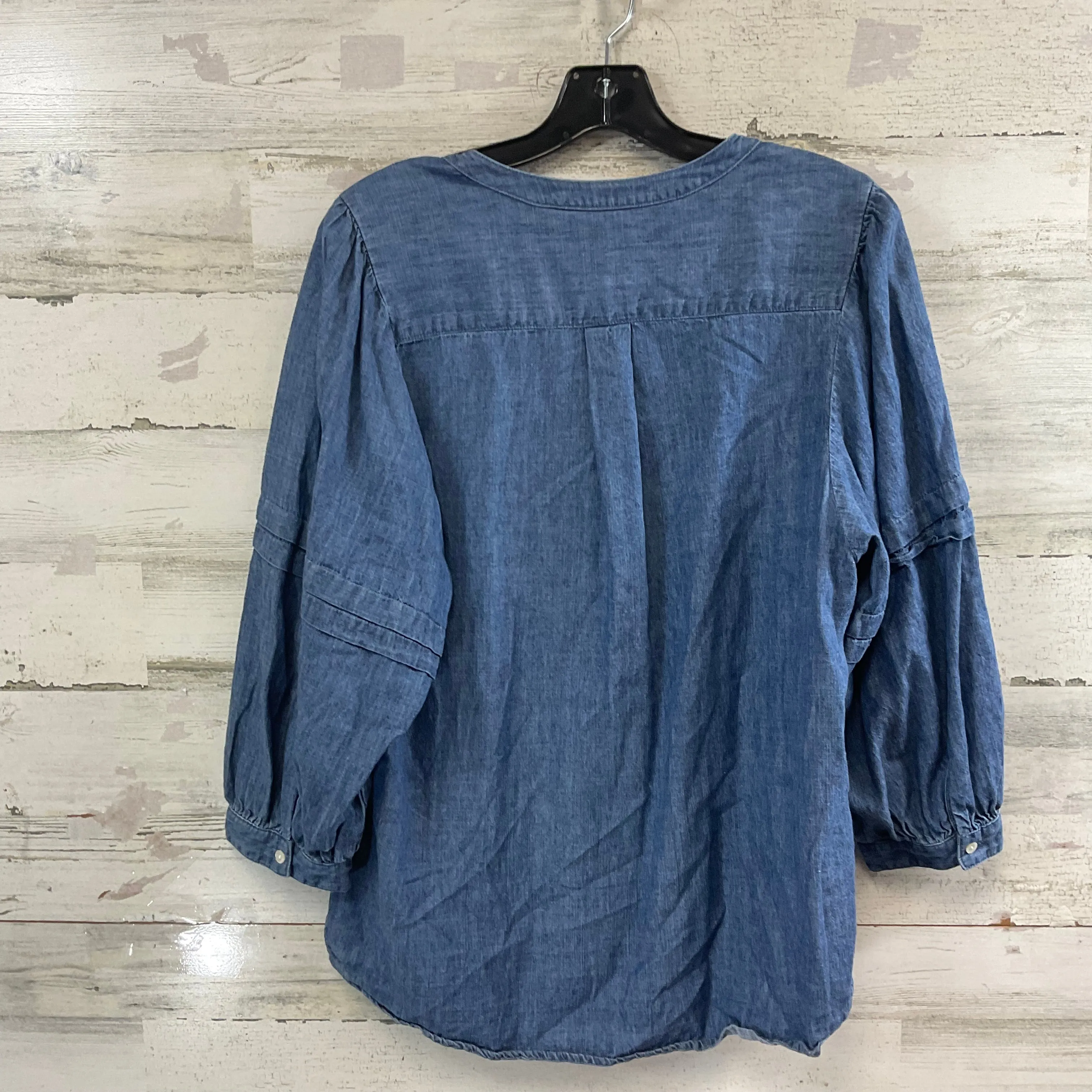 Blouse Long Sleeve By J Mclaughlin In Blue Denim, Size: L