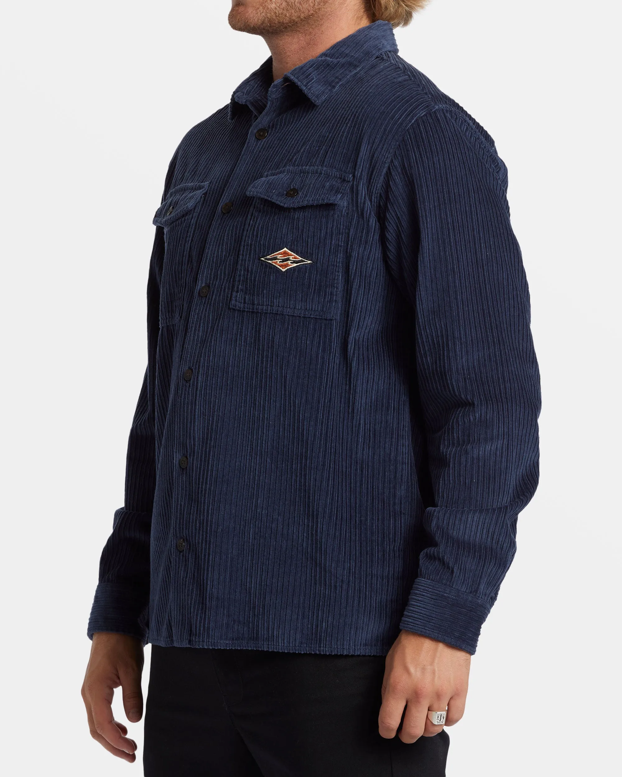 Bong Days Long Sleeve Cord Shirt - Dusty Navy