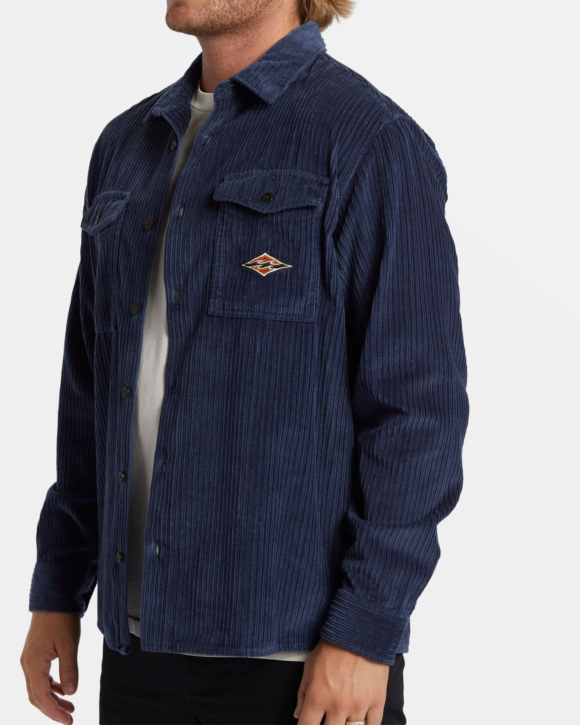 Bong Days Long Sleeve Cord Shirt - Dusty Navy