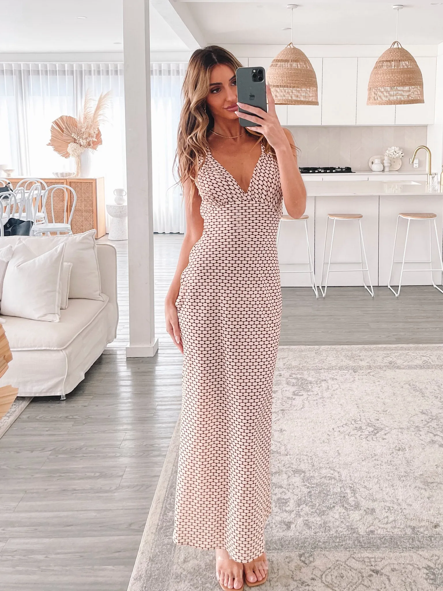 Charlette Dress - Brown Print