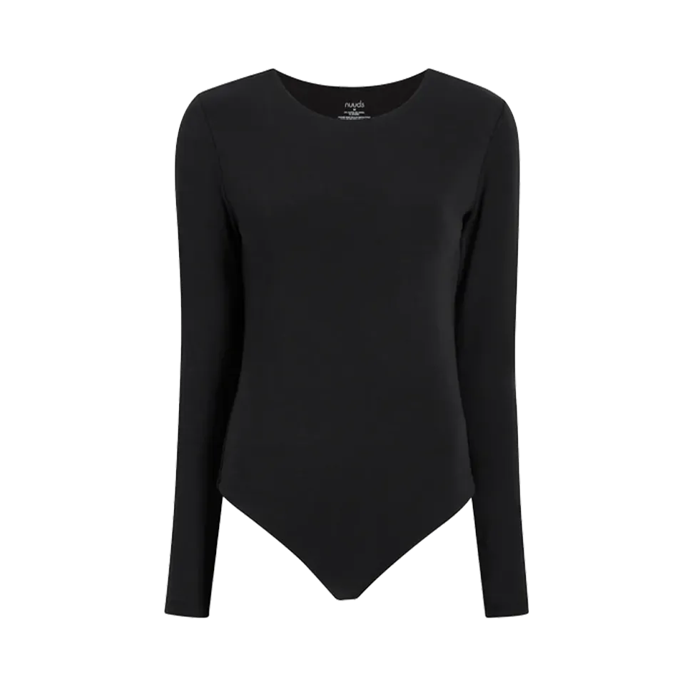 Cotton Crewneck Bodysuit | Black