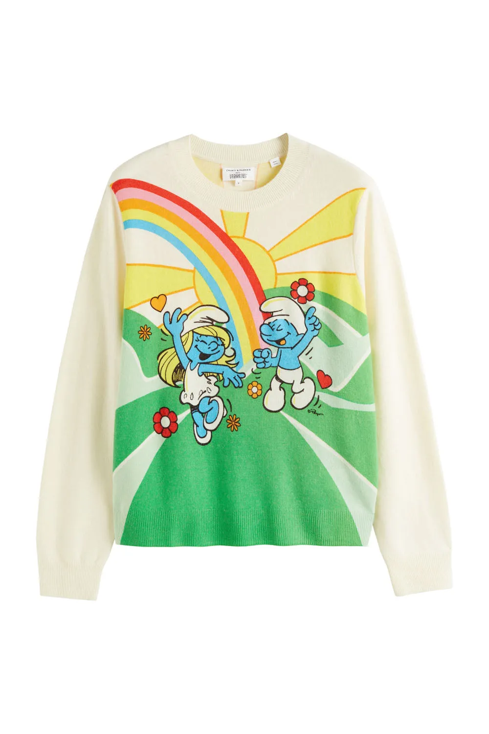 Cream Wool-Cashmere Smurfscape Sweater