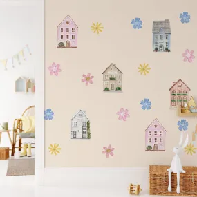 Cute Houses Wall Decal Set