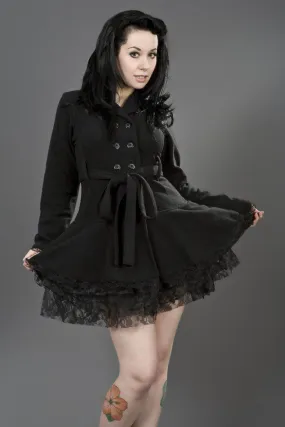 Dark Ladies Gothic Jacket In Black Fleece