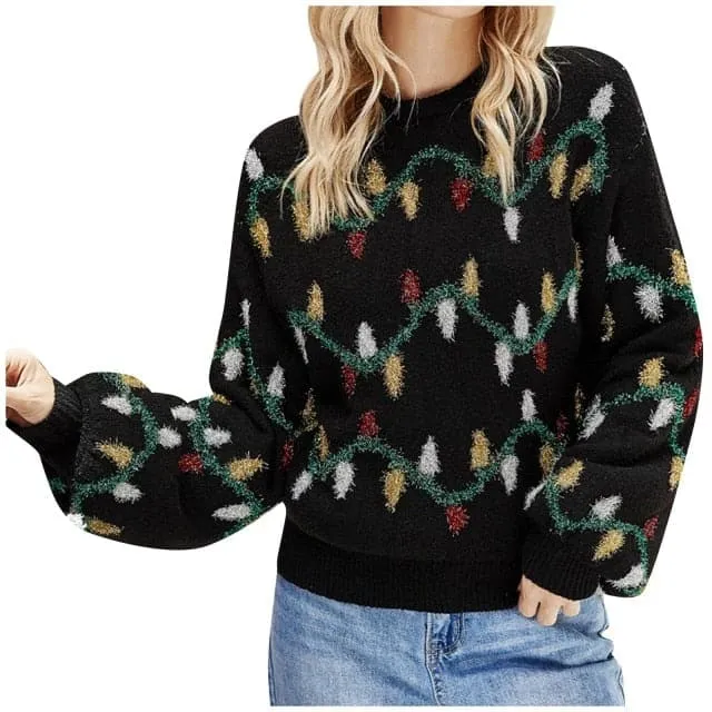 DressBetty - Women Christmas Sweater Harajuku Knitted Streetwear Cute Little Penguin Cartoon Pullover O-Neck Oversize Casual Ladies Sweaters