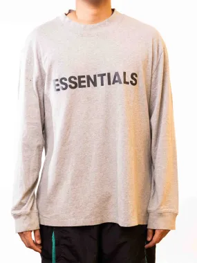 ESSENTIALS BOXY LONG SLEEVE T-SHIRT GREY
