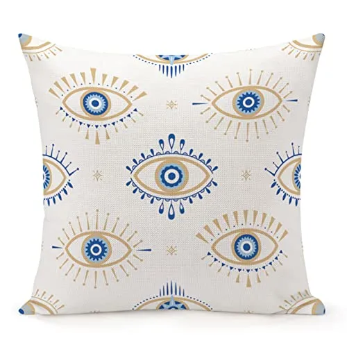 Evil Eye Pattern Throw Pillow Cover 18X18 Inch