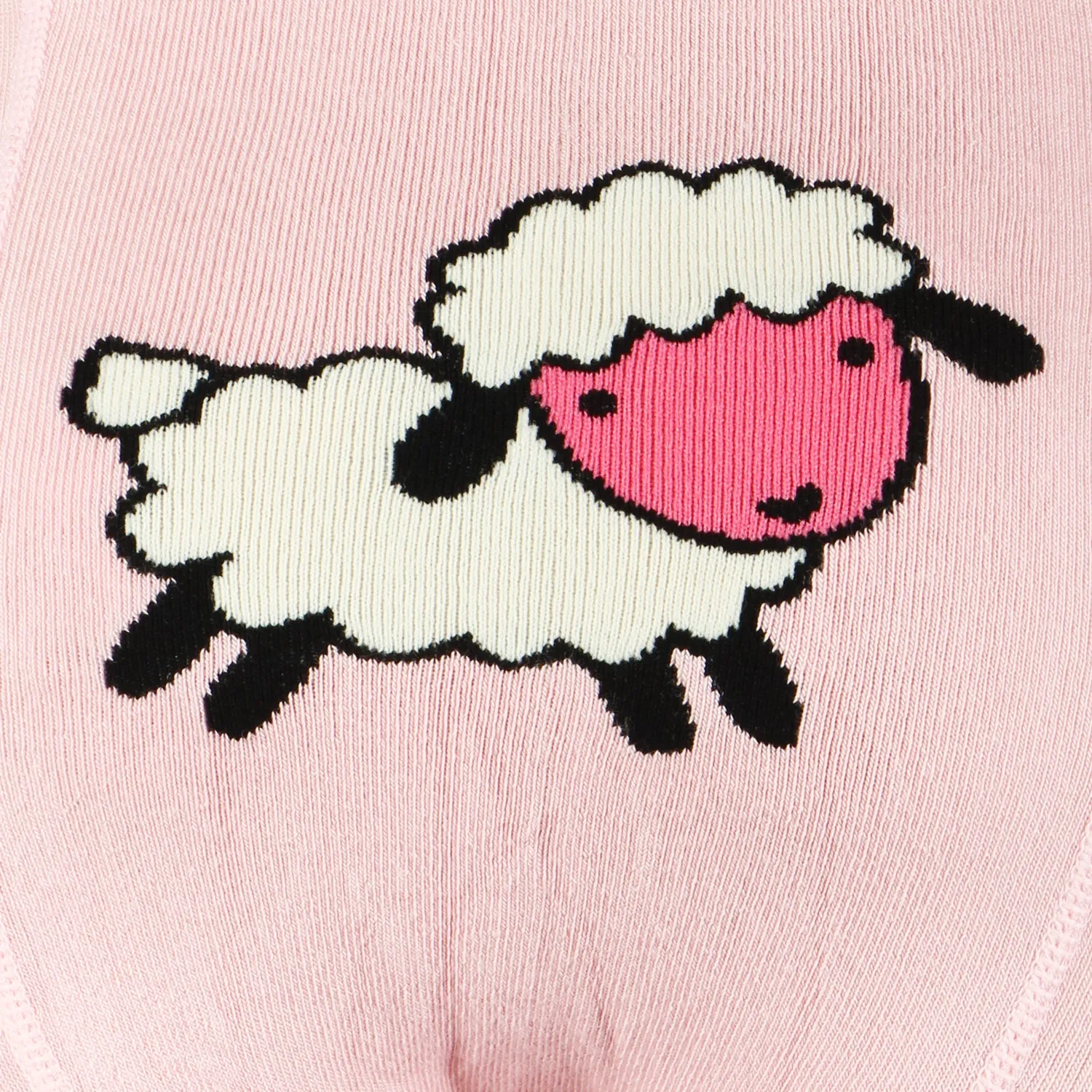 Fancy knitted Sheep Print Tights for Baby Girls & Baby Boys - Baby Pink