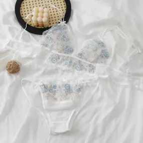 French Lace Lingerie Set with Adjustable Straps & Wire-Free Support