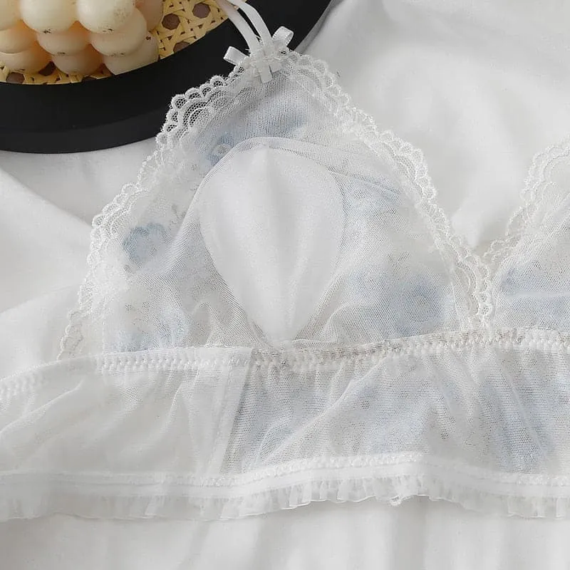 French Lace Lingerie Set with Adjustable Straps & Wire-Free Support