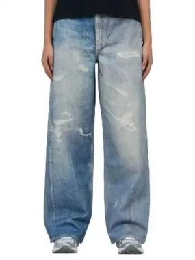 Full cut wide cotton denim pants 271359