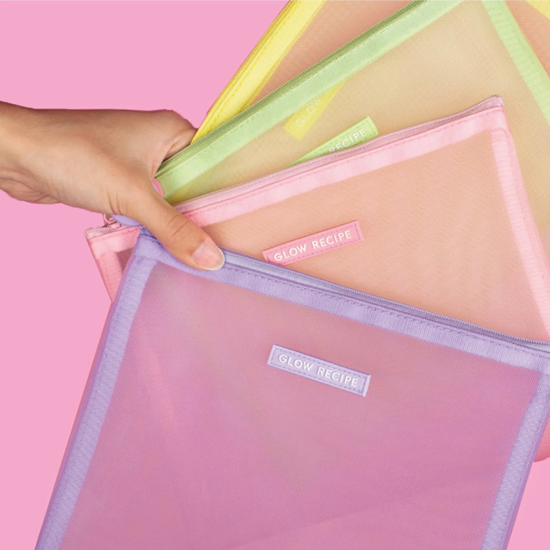 Glow on the Go Zip Bag - Pink