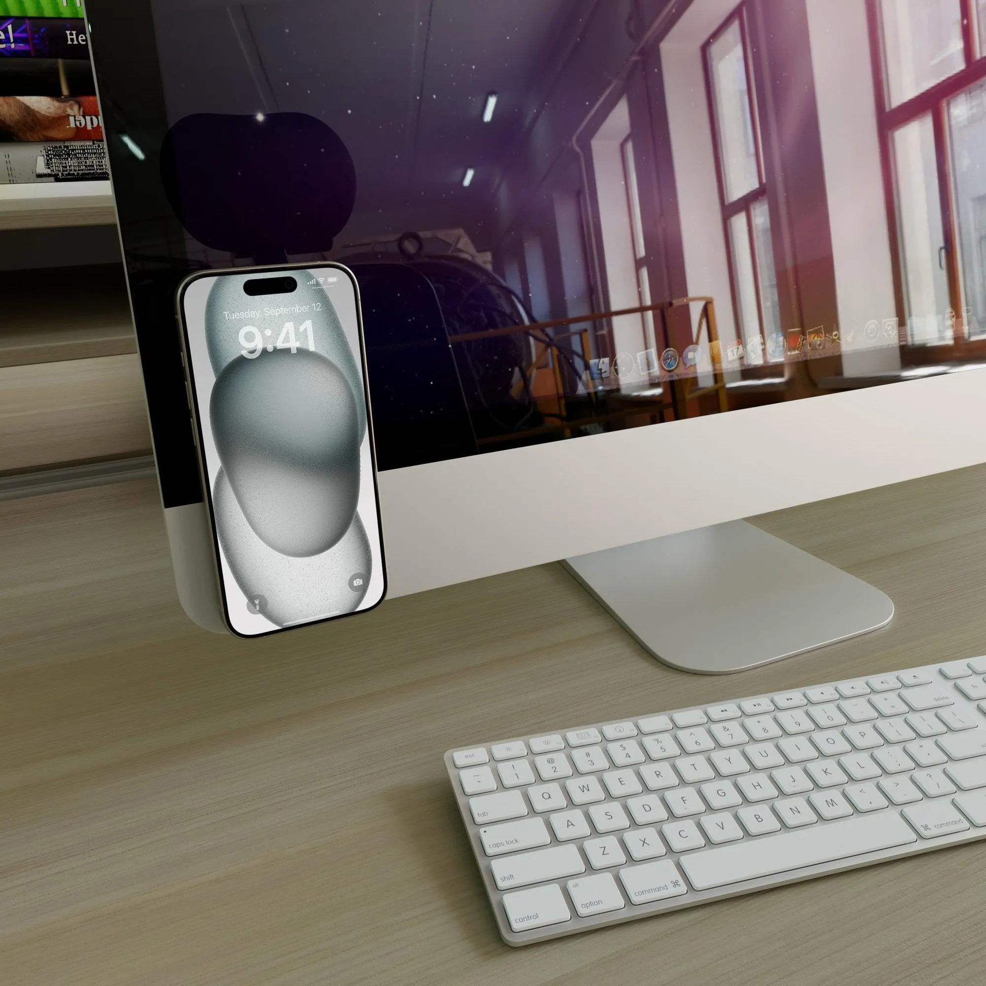 Grippy | Pink Silicone Suction Phone Mount with MagSafe