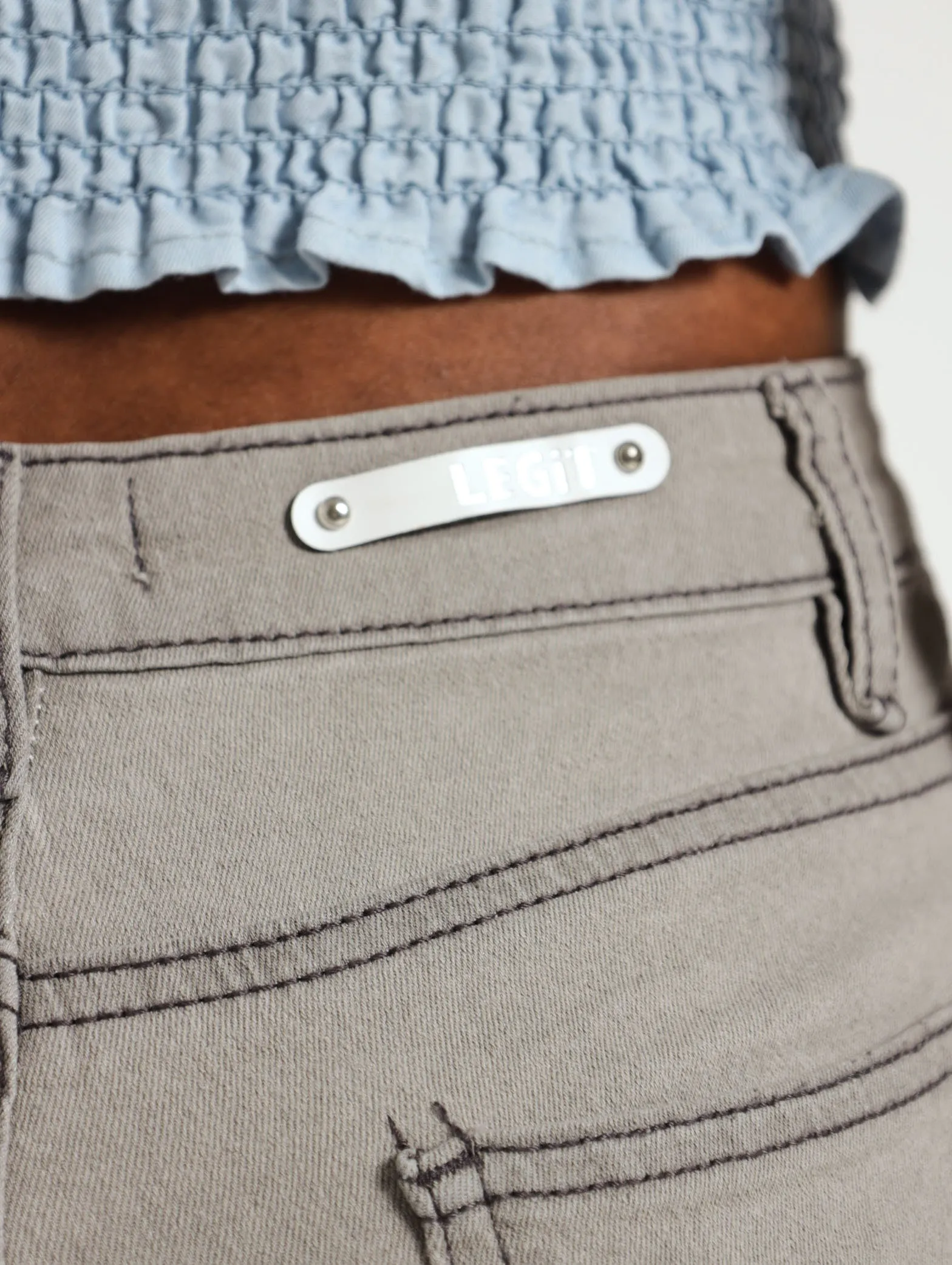 Hi-Rise Ankle Grazer Skinny Denim Jean - Grey